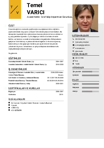 Hukuk Sekreteri Cv Örnekleri cv indir
